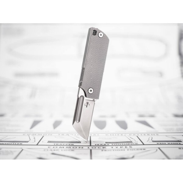 Böker Plus Baby X Sheepfoot Flipper babyx D2 Stahl Edelstahlgriff Framelock Darriel Caston Design