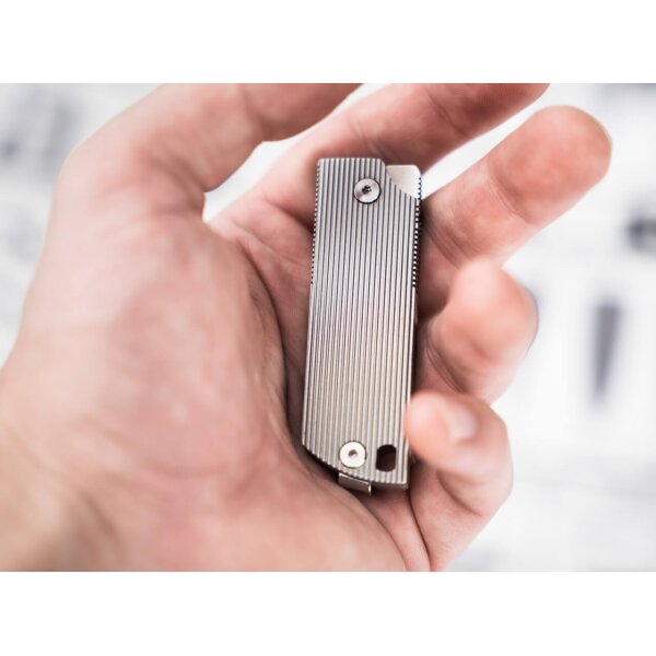 Böker Plus Baby X Sheepfoot Flipper babyx D2 Stahl Edelstahlgriff Framelock Darriel Caston Design