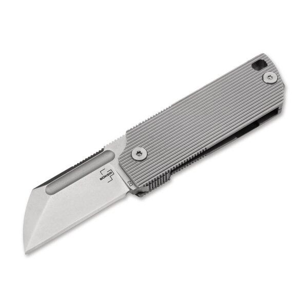 Böker Plus Baby X Sheepfoot Flipper babyx D2 Stahl Edelstahlgriff Framelock Darriel Caston Design