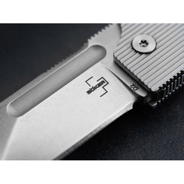 Böker Plus Baby X Sheepfoot Flipper babyx D2 Stahl Edelstahlgriff Framelock Darriel Caston Design