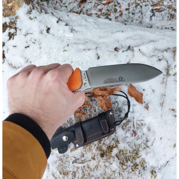 Cudeman Bearhug N690 G10 Orange inkl. Lederscheide