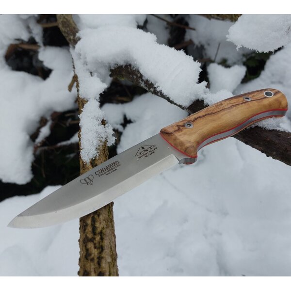 Cudeman ENT Bushcraft N690 Olivenholz Braun inkl. Lederscheide