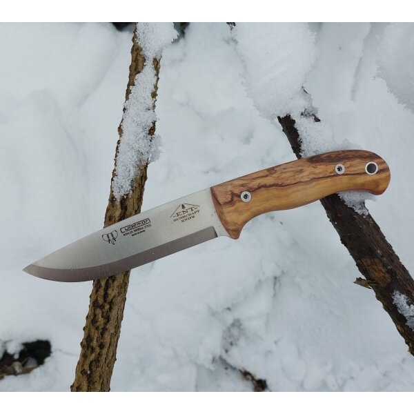 Cudeman ENT Bushcraft N690 Olivenholz Braun inkl. Lederscheide