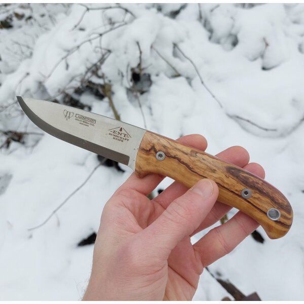 Cudeman ENT Bushcraft N690 Olivenholz Braun inkl. Lederscheide