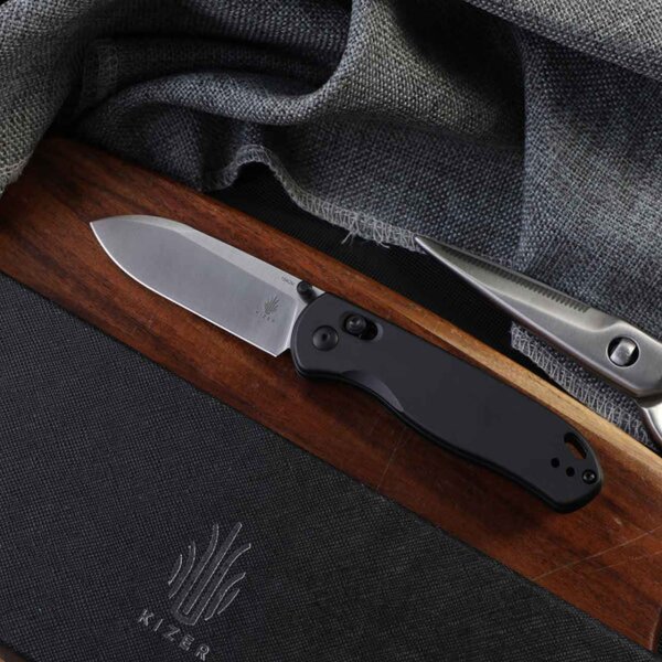 Kizer DROP BEAR Clutch Lock Folder Gunmetal Taschenmesser Messer