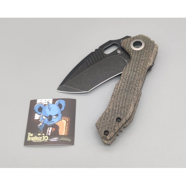 KIZER Messer MINI PARAGON Micarta Tanto 154CM Stahl Black Micarta