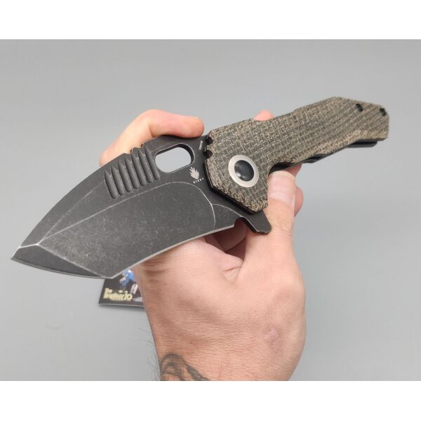 KIZER Messer MINI PARAGON Micarta Tanto 154CM Stahl Black Micarta