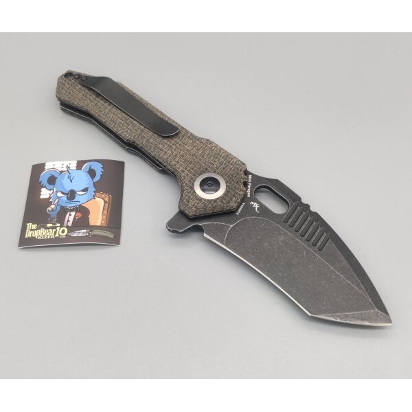 KIZER Messer MINI PARAGON Micarta Tanto 154CM Stahl Black Micarta