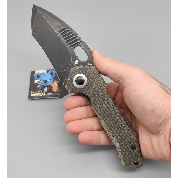 KIZER Messer MINI PARAGON Micarta Tanto 154CM Stahl Black Micarta