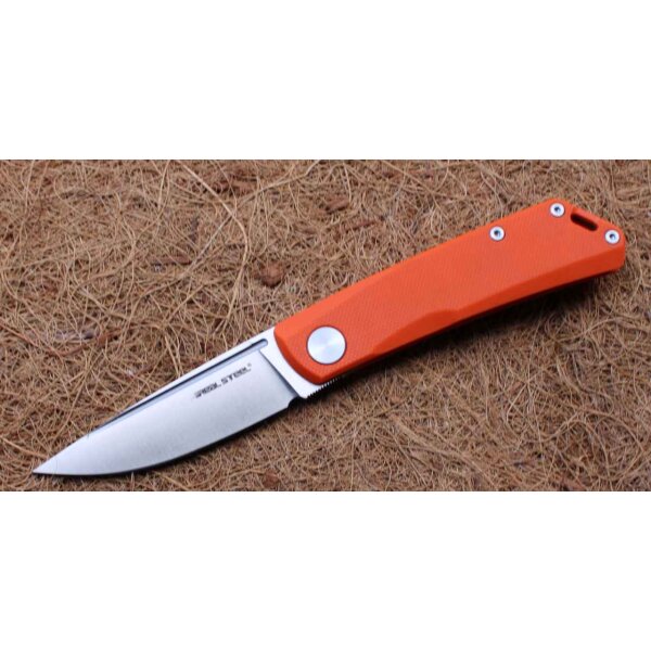 Real Steel Luna Lite orange Messer Taschenmesser Slipjoint Folder D2 Stahl