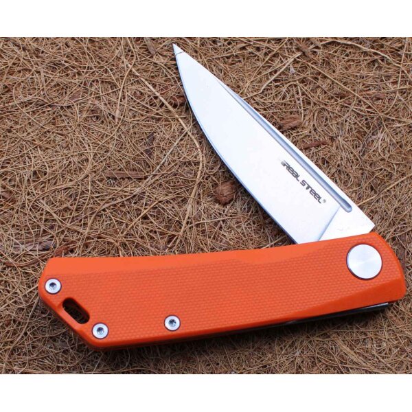 Real Steel Luna Lite orange Messer Taschenmesser Slipjoint Folder D2 Stahl