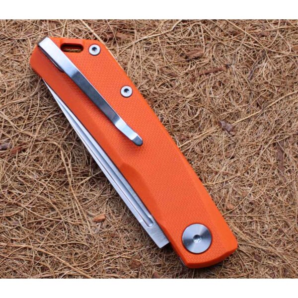 Real Steel Luna Lite orange Messer Taschenmesser Slipjoint Folder D2 Stahl