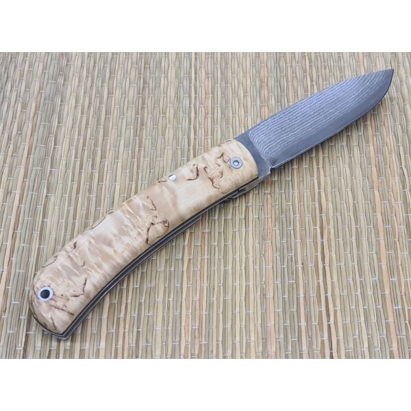 J&V Forester Campera Abedul Messer Taschenmesser Maserbirke Griff VG10 Damast