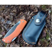 Cudeman ATHENEA 345-JF Backlock G10 Orange mit Lederetui