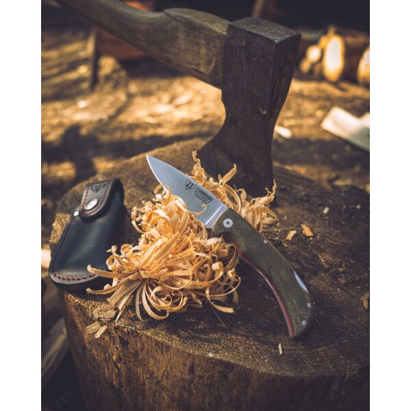 Cudeman ATHENEA 345-F Backlock Canvas Micarta