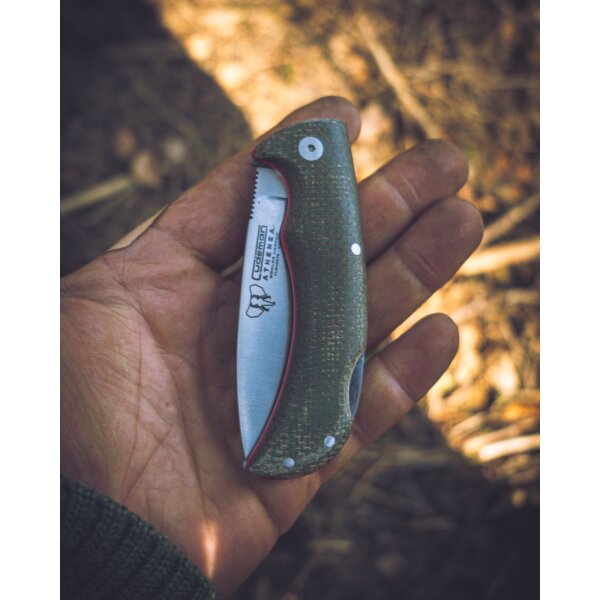 Cudeman ATHENEA 345-F Backlock Canvas Micarta