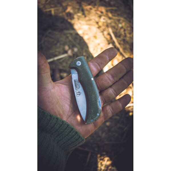 Cudeman ATHENEA 345-F Backlock Canvas Micarta