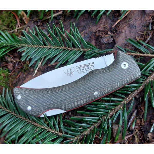Cudeman ATHENEA 345-F Backlock Canvas Micarta
