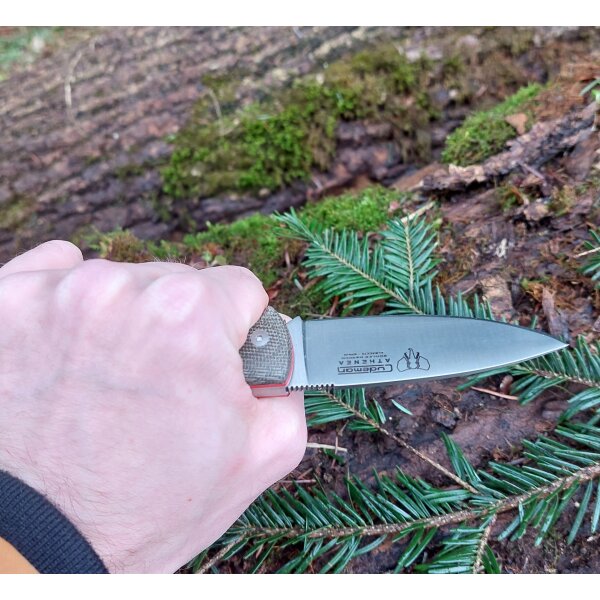 Cudeman ATHENEA 345-F Backlock Canvas Micarta