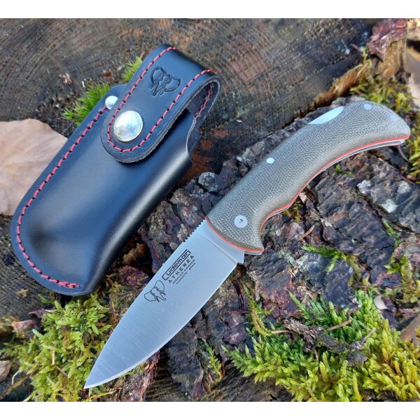 Cudeman ATHENEA 345-FF Backlock Canvas Micarta mit Lederetui