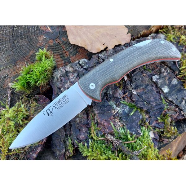 Cudeman ATHENEA 345-FF Backlock Canvas Micarta mit Lederetui