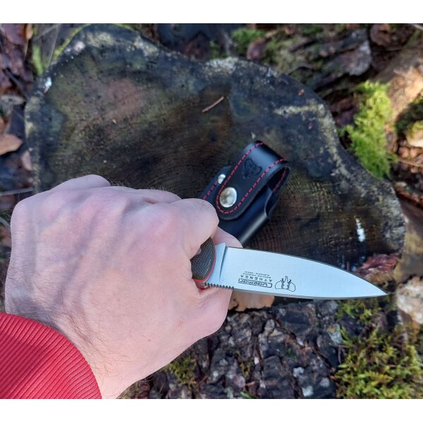 Cudeman ATHENEA 345-FF Backlock Canvas Micarta mit Lederetui