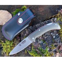 Cudeman ATHENEA 345-FF Backlock Canvas Micarta mit Lederetui
