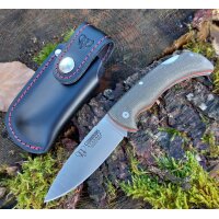 Cudeman ATHENEA 345-FF Backlock Canvas Micarta mit Lederetui