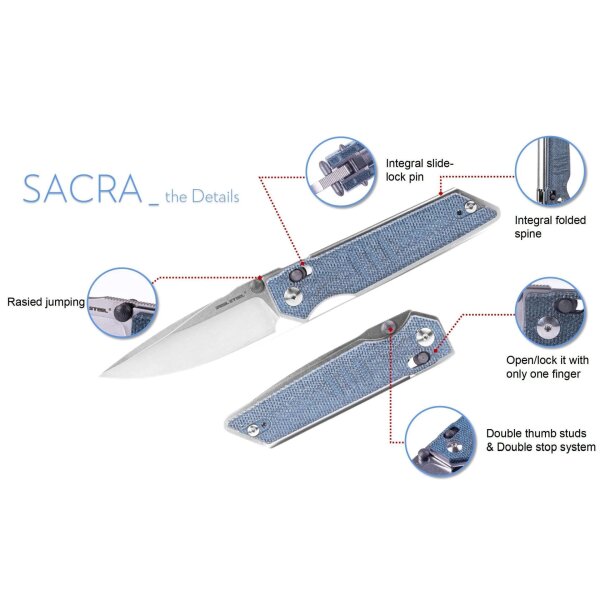 Real Steel RSK Sacra Denim Micarta