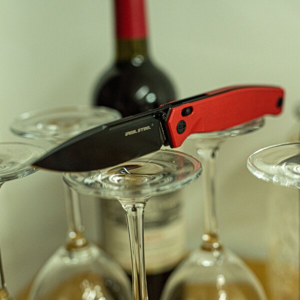 Real Steel RSK Messer HUGINN red / black G10