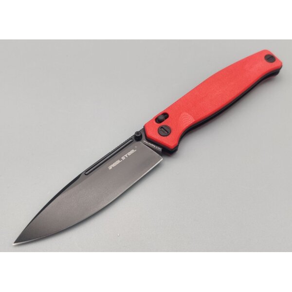 Real Steel RSK Messer HUGINN red / black G10