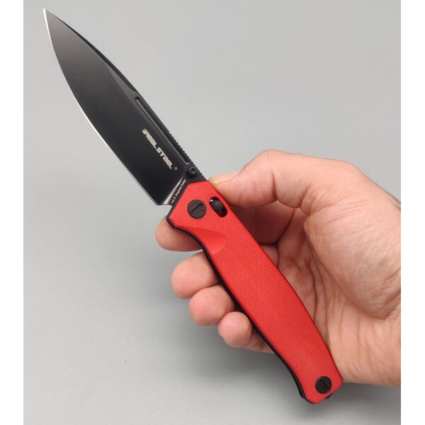Real Steel RSK Messer HUGINN red / black G10