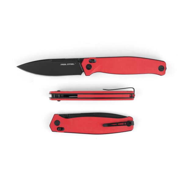 Real Steel RSK Messer HUGINN red / black G10