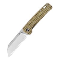 QSP Knife Penguin 154CM Titanium Frag Pattern bronze