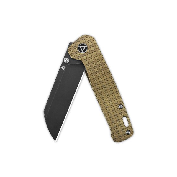 QSP Knife Penguin 154CM Titanium Frag Pattern bronze black stonewashed