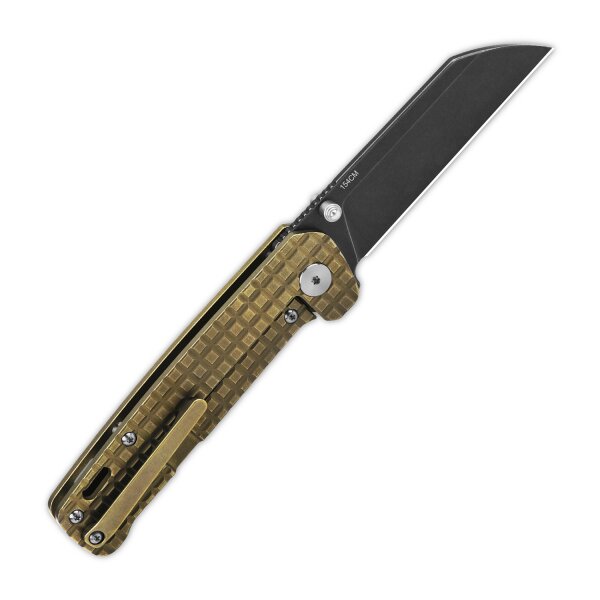 QSP Knife Penguin 154CM Titanium Frag Pattern bronze black stonewashed