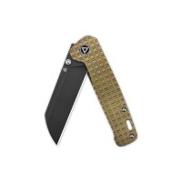 QSP Knife Penguin 154CM Titanium Frag Pattern bronze...