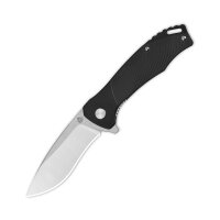 QSP Knife Raven Black 2 tone satin finish Taschenmesser