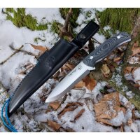 J&amp;V Condor TRF 4116 Micarta Schwarz inkl. Lederscheide