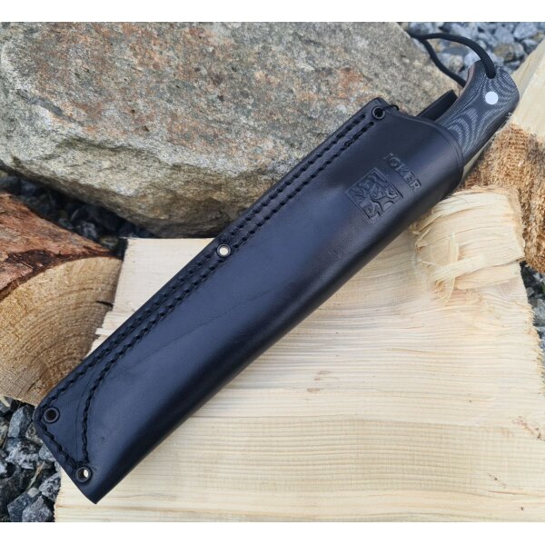 Joker Nomad 6.5 N695 Micarta Schwarz inkl. Paracord Lederscheide
