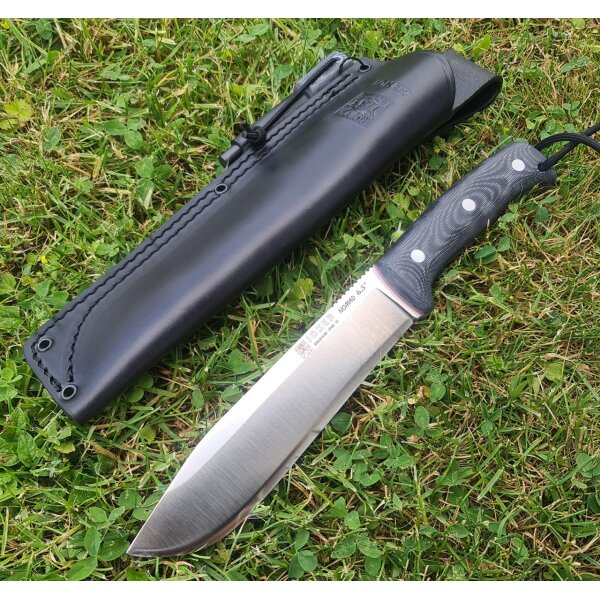 Joker Nomad 6.5 N695 Micarta Schwarz inkl. Feuerstarter Paracord Lederscheide