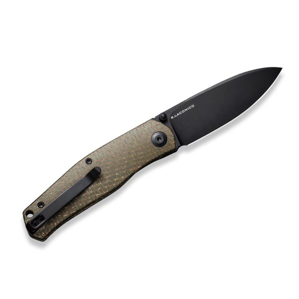 CIVIVI Sokoke Front Flipper Green Burlap Micarta 14C28N Stahl