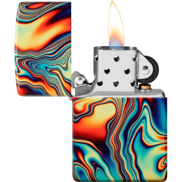 ZIPPO color 540° "Colorful Swirl" Glow in the Dark green
