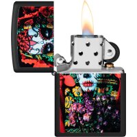 ZIPPO schwarz matt color "Sugar Skull Woman"...