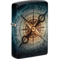 ZIPPO schwarz matt color "Compass Ghost" Glow...