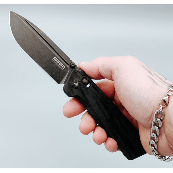 SRM Knives 7228L-GB Rubik Ambi Lock 10Cr15CoMoV G10 Griff