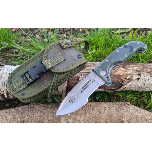 J&V Adventure Knives Raptor XL Comando Taschenmesser Micarta MV-58 Stahl