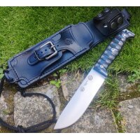 J&V BS-9 MoVa Micarta Schwarz inkl. Lederscheide