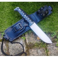 J&V BS-9 MoVa Micarta Schwarz inkl. Lederscheide