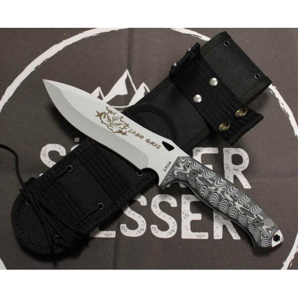J&V Adventure Knives Lobo Gris 4116 Stahl Micarta inkl. Nylonscheide